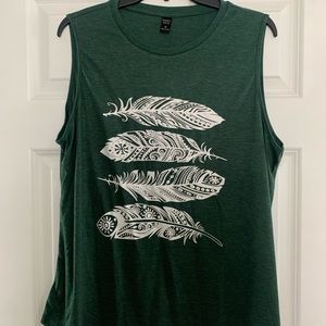 Going out of business + free shipping - Feather Muscle Tank Top Emery Rose XL